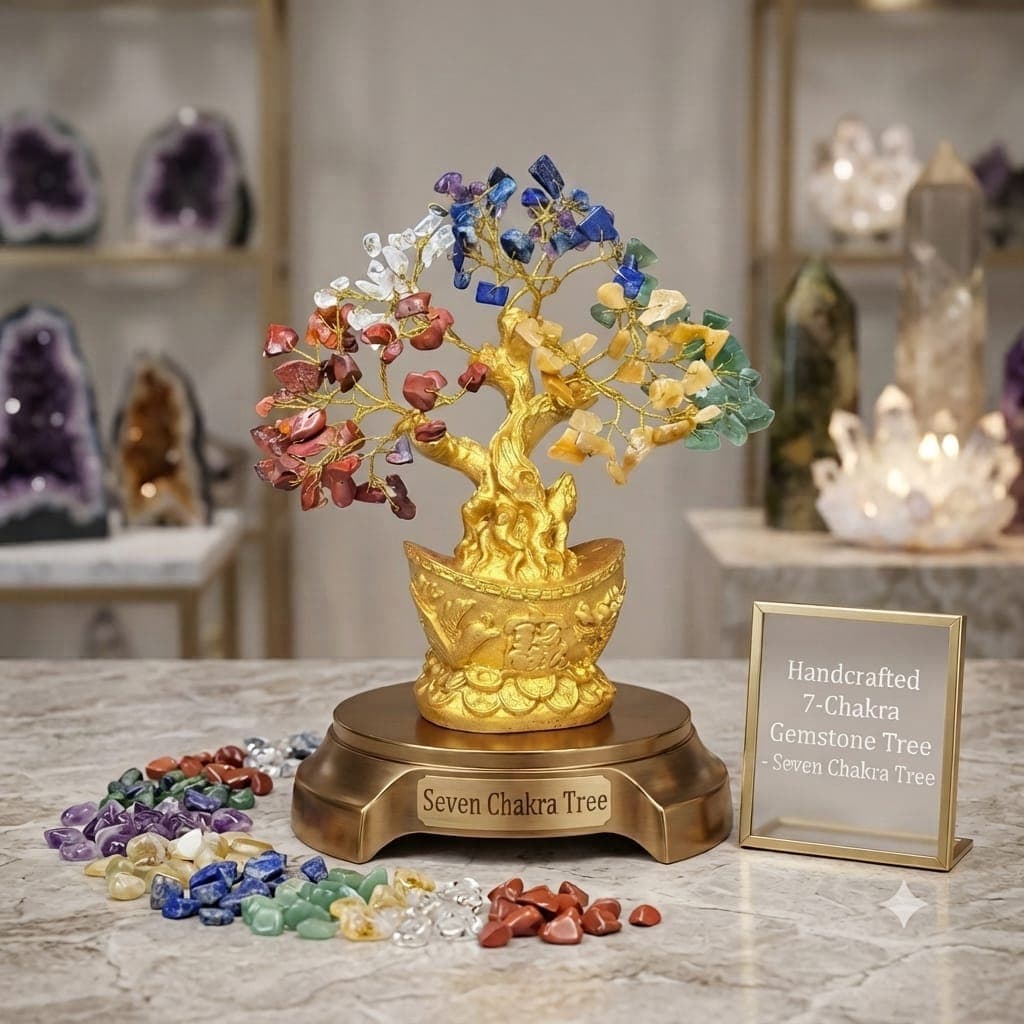 Seven Chakra Gemstone Tree Gold Pot By Destiny Star Stores