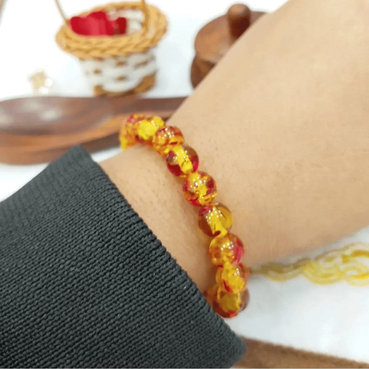 Yellow Premium Citrine Promotes Positivity Emotional Balance Bracelet For Men & Women