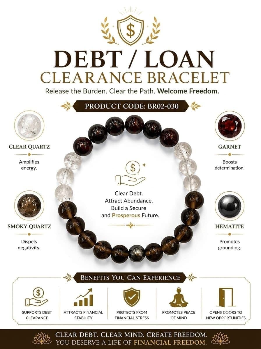 Debt Loan Clearance Bracelet – Quartz, Garnet and Hematite By Destiny Star Stores