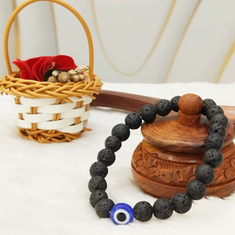 Lava Beads With Evil Eye Bracelet Negative energy