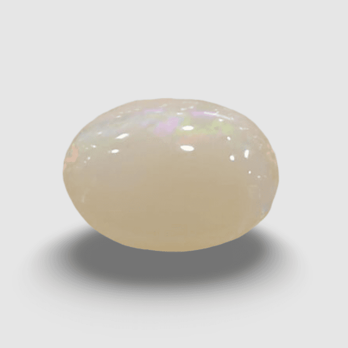 Natural White Opal|15H00| 3.56 Ratti | Oval Cabochone | Certified No. IGCDKBAJ42894