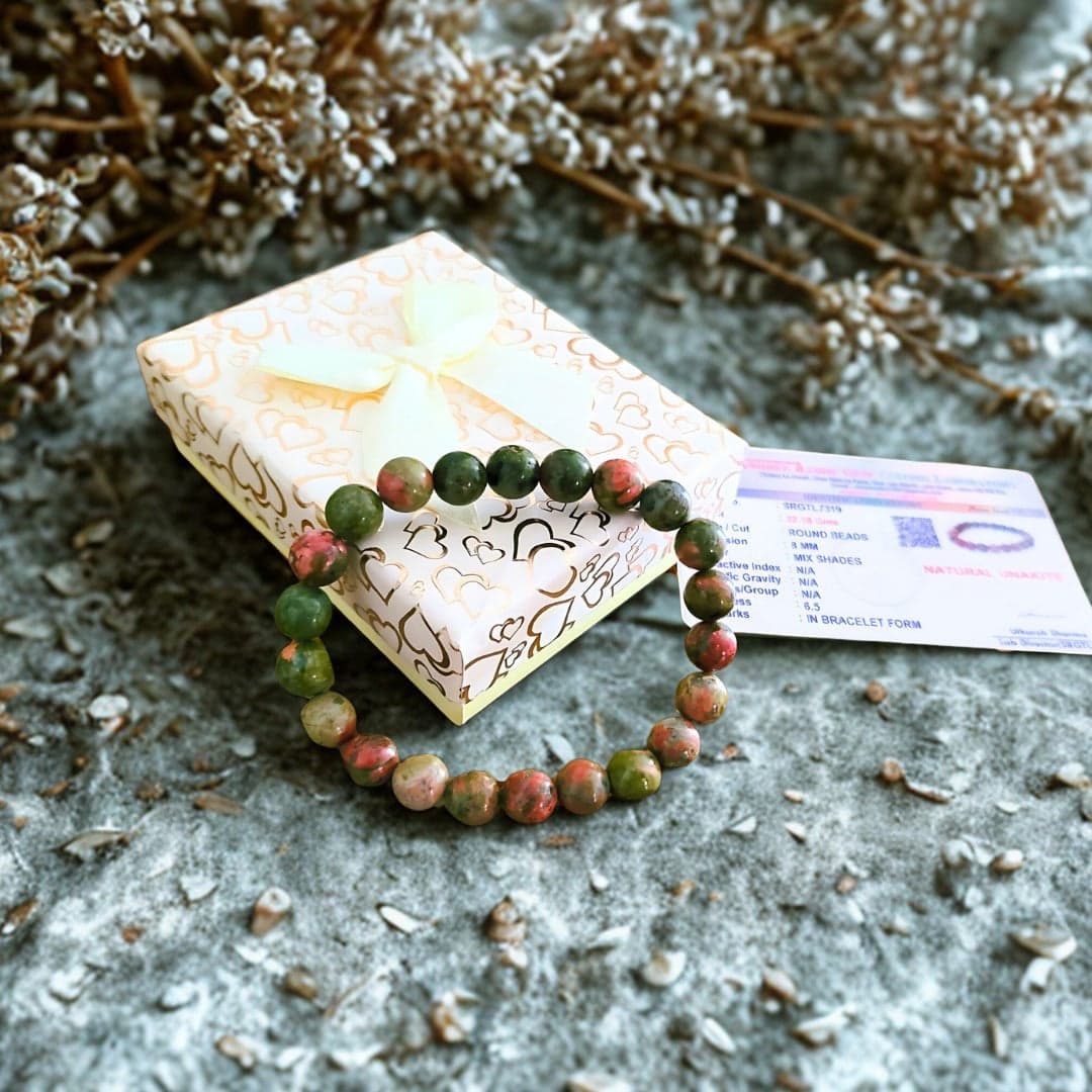 Green Unakite Bracelet Spiritual Growth For Men & Women
