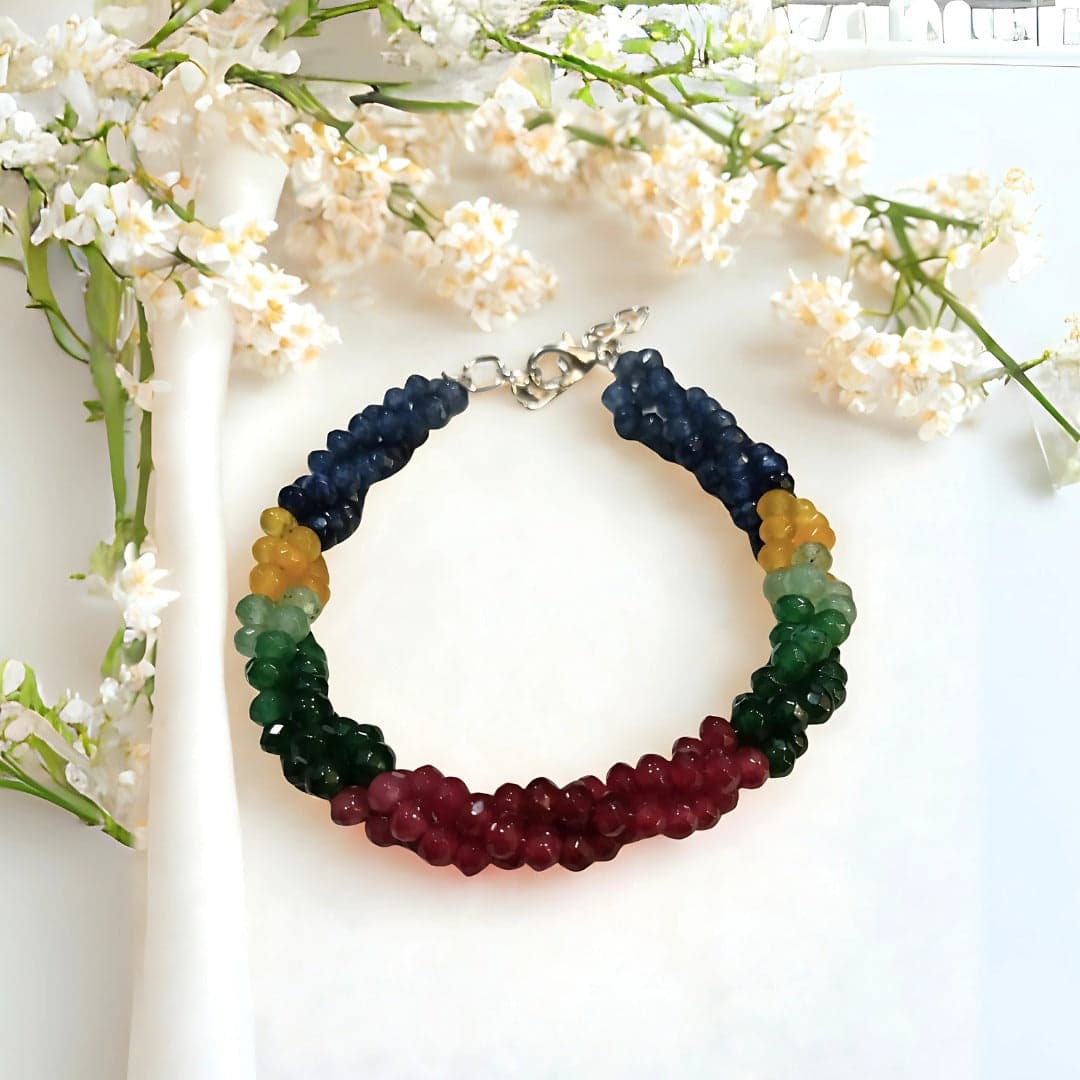 Multicolour Semi Shaded Rainbow Bracelet For Men & Women