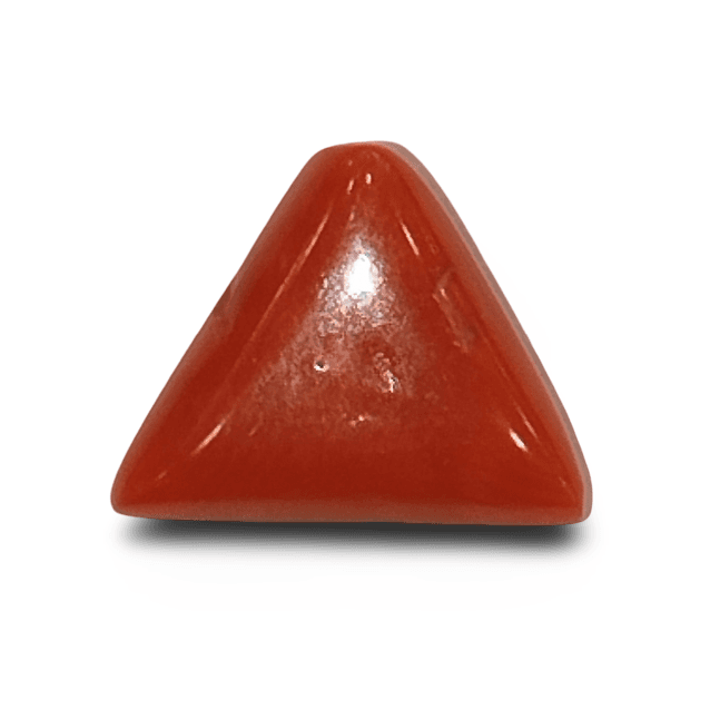 Natural Italian Red Coral |4H50| Certified Triangular Cabochon | Untreated Moonga Gemstone IGC (Summary No. IGCDKBAJ42422)