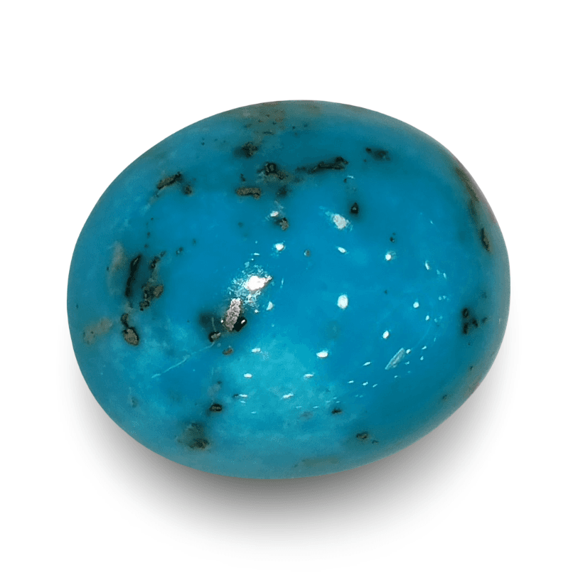 Natural Turquoise | Sea Blue | Oval Cabochon | IGC Certified | Matrix Background Certification: IGC (IGCDKBAJ41440)
