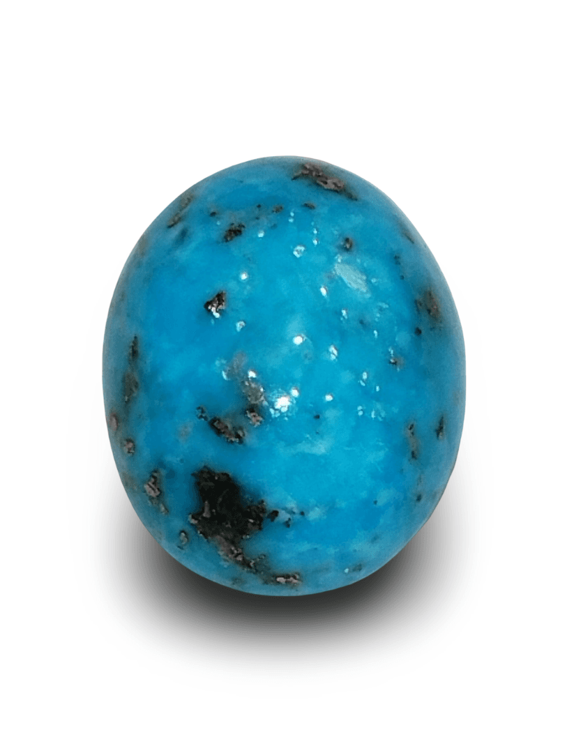 Natural Turquoise | IGC Certified | Oval Cabochon | Sea Blue | Healing Matrix Stone Certification Number: IGCDKBAJ41409