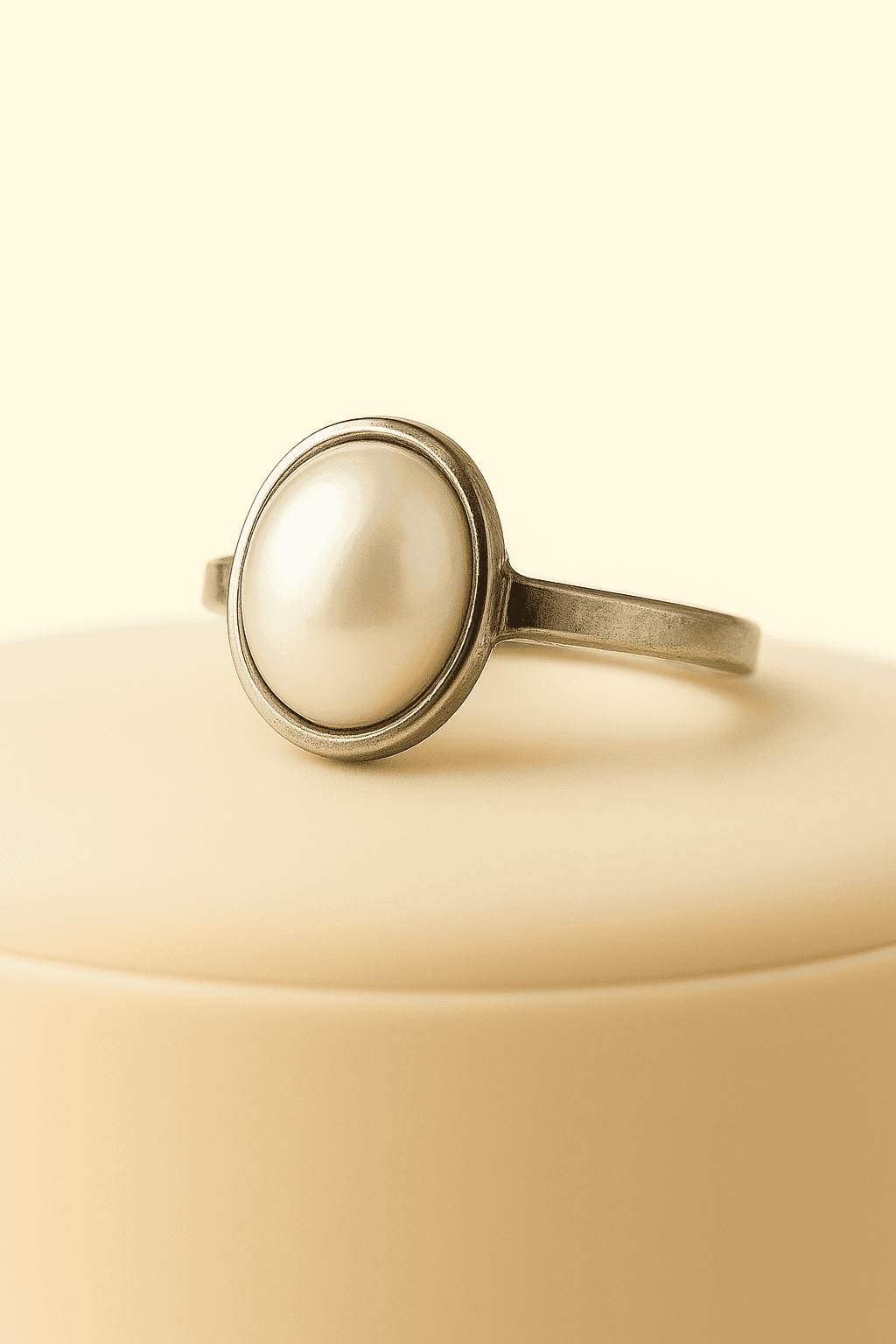 Natural Pearl Ring | Milky White | Certified Gemstone in Sterling Silver| 50% Off