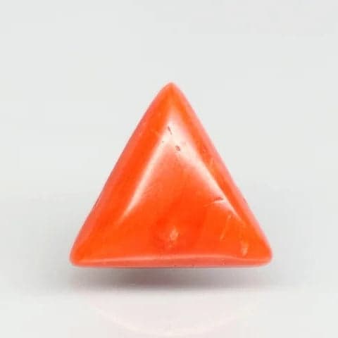 Natural Red Italian Coral |7H50| Triangular Cabochon | Govt. Lab Certified | Report No. 11836D47510