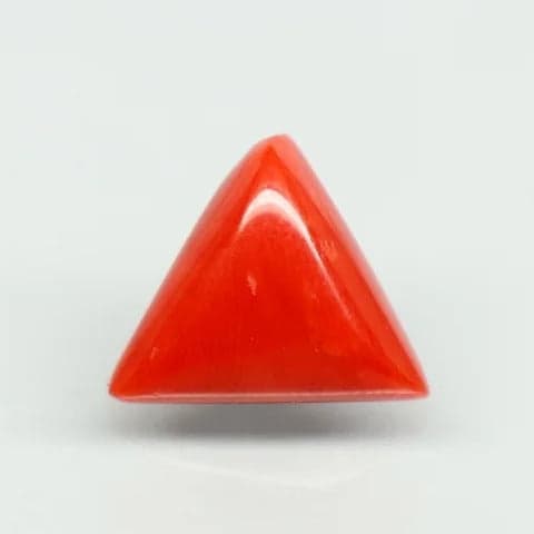 Natural Red Italian Coral |7H50| Triangular Cabochon | Govt. Lab Certified | Report No. 11775D47385