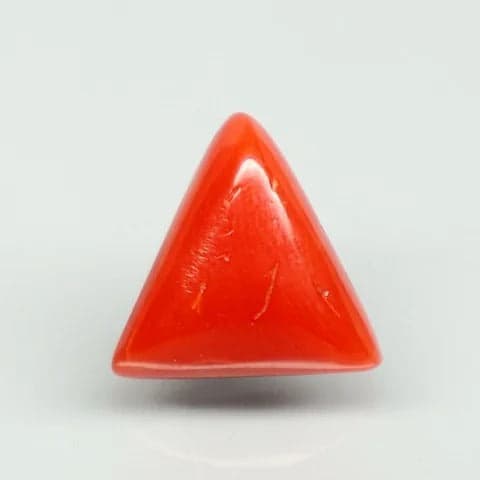Natural Red Italian Coral |7H50| Triangular Cabochon | Govt. Lab Certified | Report No. 11775D47389